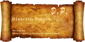 Dietrich Patrik névjegykártya